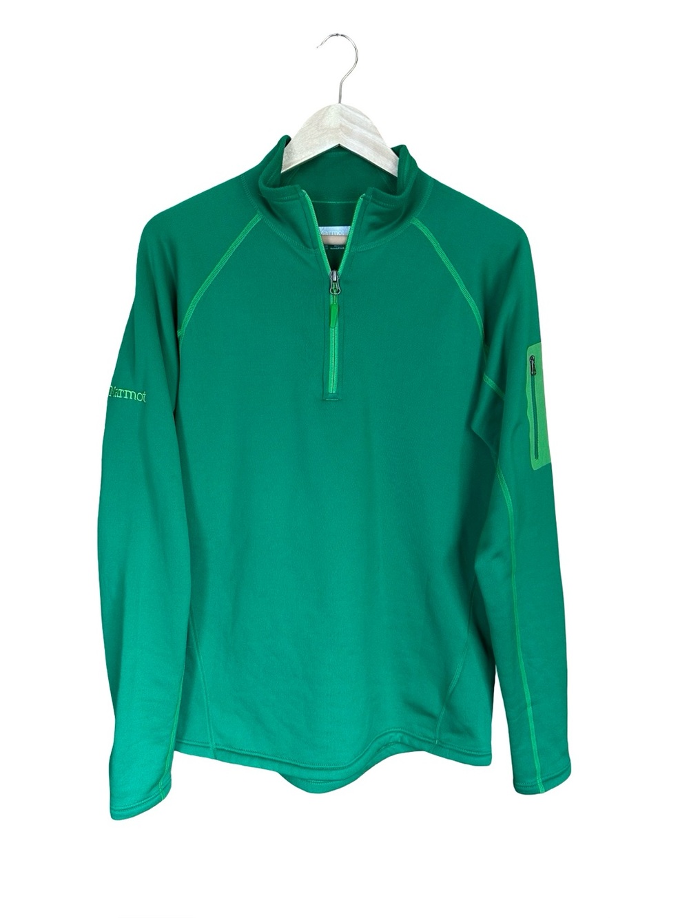 Marmot Polartek Green Fleece Quarter Zip Pullover Sweatshirt Men’s Sz M